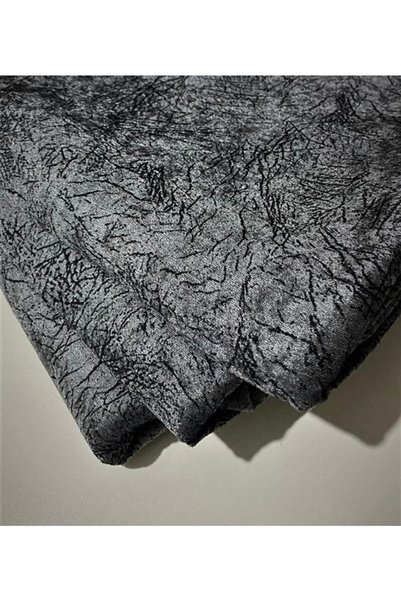 Tekstilsa Sofa Sofa Bed Cover Anthracite Vein Patterned Shiny Anti-Slip Base Sponge Top Fabric Velvet 1 Piece