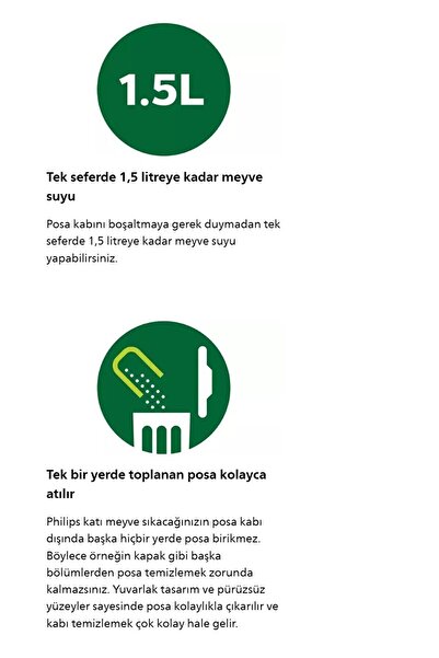 Philips Viva Collection kompakt katı meyve sıkacağı Katı Meyve Sıkacağı, 500W...