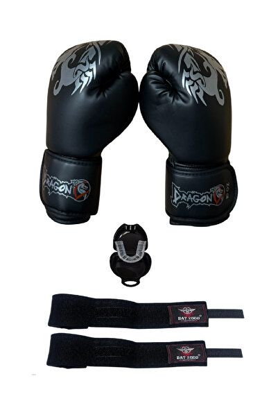 Dragondo Dragon Sangal Boks Eldiveni 3,5 Mt Elastik Boks Bandaj Ve Şeffaf Dişlik 3 'lü Set