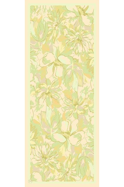 TUA İPEK Flower Pattern French Silk Shawl 70X180Cm