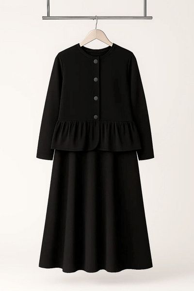 Angel&Co. Girls Clothing Black Peplum Jacket and Skirt Set