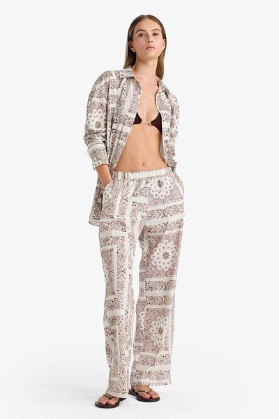 DeFacto Regular Fit Shawl Pattern Beach Pants-Fall in Love F8336Ax25Hs