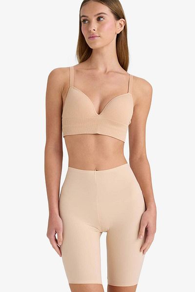 DeFacto Skin Color Micro Shorts Corset-Fall in Love E5195Ax25Sp