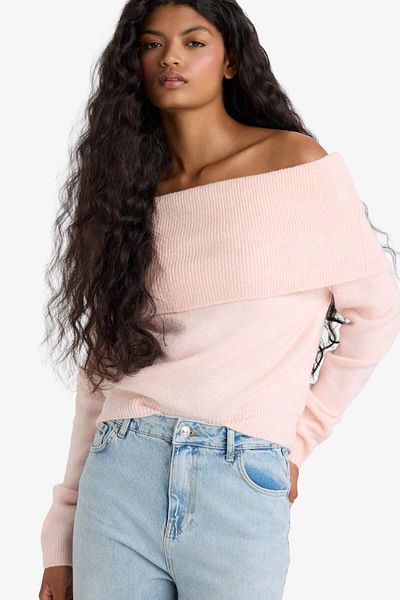 DeFacto Regular Fit Off Shoulder Sweater F3029Ax25Wn