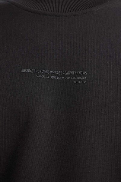 DeFacto Boxy Fit Bisiklet Yaka Baskılı Sweatshirt X8282AZ23AU