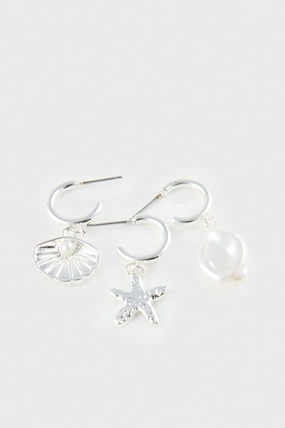 DeFacto Women's 6-Piece Silver Earrings F4059Axns