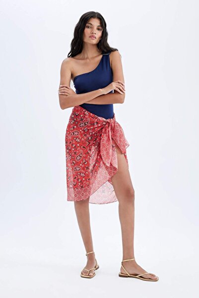 DeFacto Regular Fit Desenli Vual Pareo-Fall in Love D2745AXNS