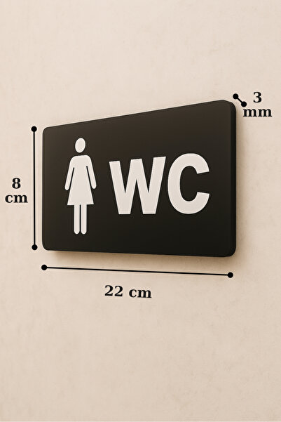 Happynesso Wc Yönlendirme Serisinden Kadın Wc Tabelası 22 Cm X 8 Cm