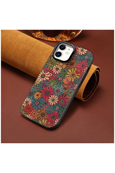 Zebana Apple iPhone 11 Uyumlu Kılıf Vintage Kumaş Kılıf Desen 2