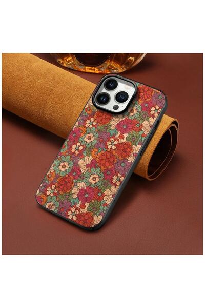 Zebana Apple iPhone 12 Pro Uyumlu Kılıf Zebana Vintage Kumaş Kılıf Desen 1