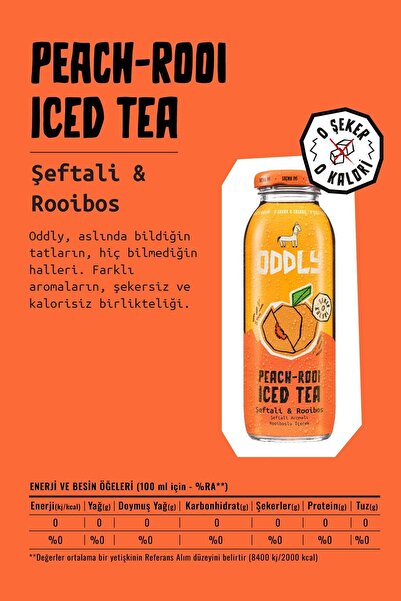 ODDLY Saçma İyi Soğuk Çay Hero İkilisi! Peach-Rooi, Hibi-berry Cam 250 ml 8 Adet