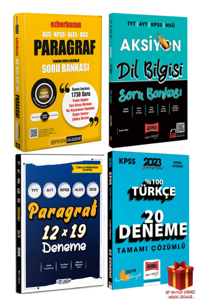 Pegem Akademi Yayıncılık Pegem KPSS/ALES/DGS Paragraf Soru Bankası+Dil Bilgis...