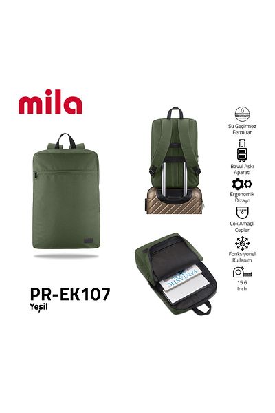 Mila حقيبة ظهر للكمبيوتر المحمول Classone PR-EK107 مقاس 15.6 بوصة - أخضر، Lenovo، HP، Asus، Monster، Macbook، Mac Air متوافقة