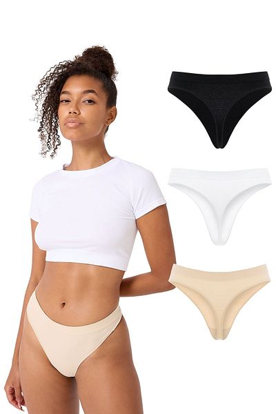 FOREVER MORE 3-Piece Seamless Women's String Thong