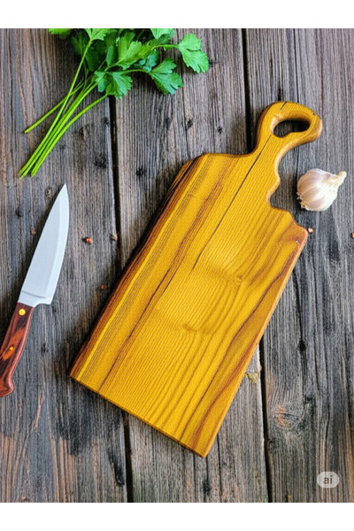 Krb Ahsap Handmade Special Production Gold Series Wooden Cutting Board, Chopping Board 45X20 cm