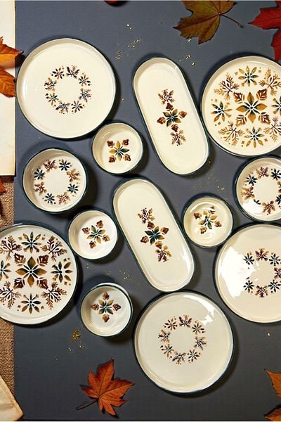 FH finehome Blossom 14 Piece Breakfast Set for 6 People
