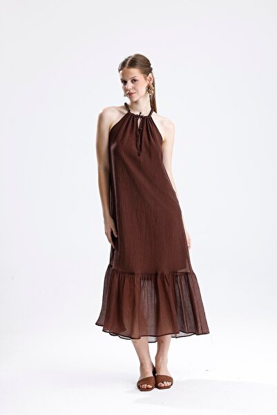 VAPUR TEKSTİL Strappy Beaded Sleeveless Dress