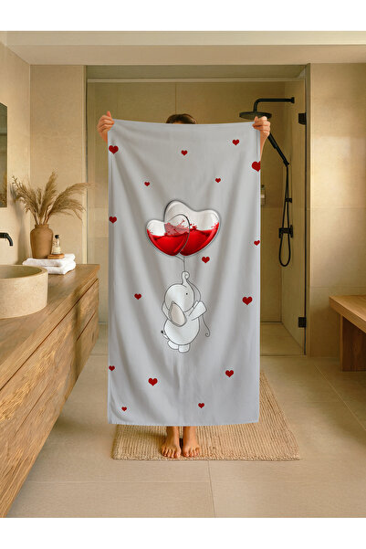 Talia Home Παιδική πετσέτα παραλίας - θάλασσας - πισίνας με σχέδιο καρδιάς ελ...