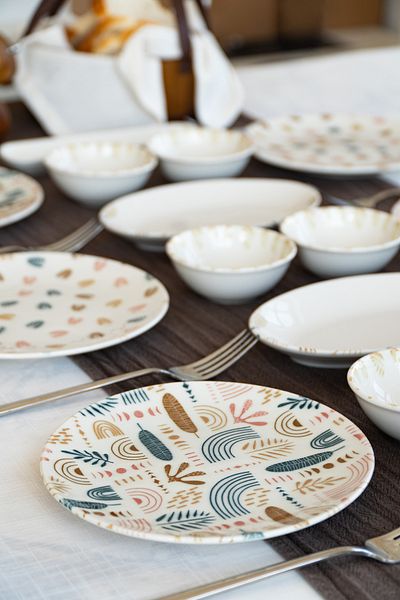 Heda Porselen Başak 6-Person 16 Piece Breakfast Set