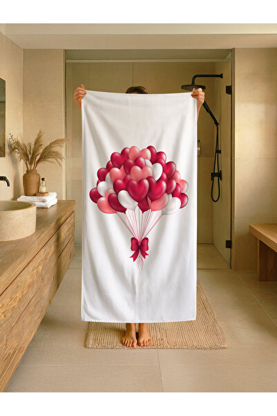 Talia Home Παιδική πετσέτα παραλίας - θάλασσας - πισίνας με σχέδια καρδιών TL...