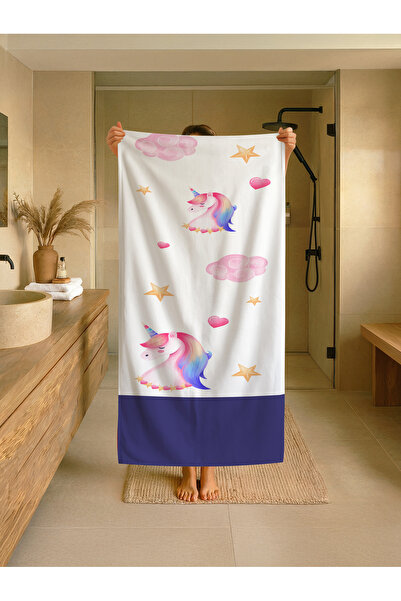 Talia Home Μωβ Παιδική πετσέτα παραλίας - θάλασσας - πισίνας με σχέδιο Pegasu...
