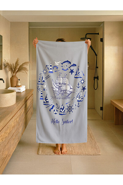 Talia Home Hello Sailor Patterned Children's Beach - Πετσέτα θάλασσας-πισίνας...
