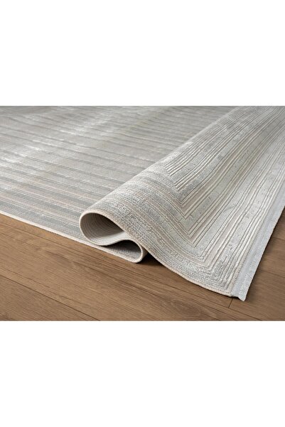 Karmen Halı Cosmos CS005G Gri Halı Modern Detaylı Pamuk Taban Viskon Tozuaz S...