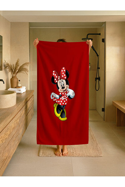 Talia Home Κόκκινη παιδική πετσέτα παραλίας - θάλασσας - πισίνας με σχέδιο Μί...