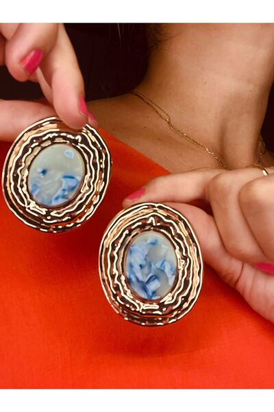 Linich&Co Oval Plate Colorful Earrings