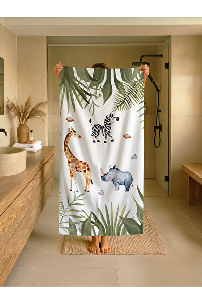 Talia Home Παιδική πετσέτα παραλίας - θάλασσας - πισίνας με μοτίβο ζώων Safar...