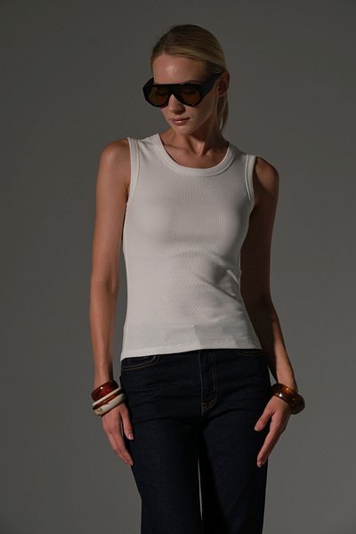 Maule 96% Compact Combed Cotton, Flexible Fabric Sleeveless Crew Neck Long Length Women's Tank Top