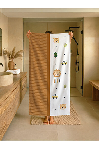 Talia Home Παιδική πετσέτα παραλίας - θάλασσας - πισίνας με σχέδιο λιονταριού...