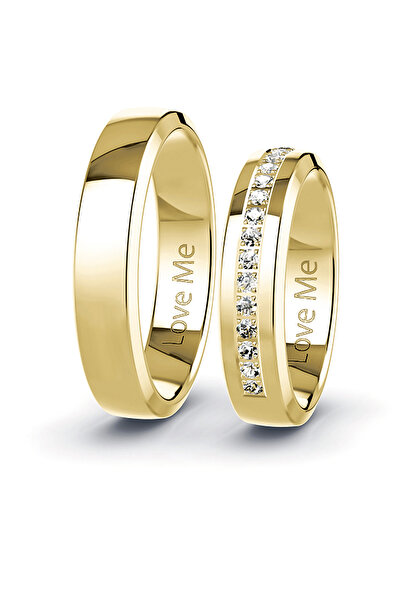 Love Me Yeni Model 1 Adet Mücevher Kalitesinde 5mm Parlak Altın Renk Kararmaz...