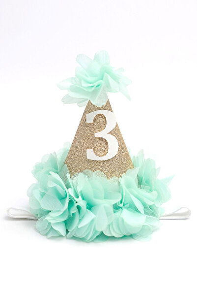 Le Mabelle Mint 3 Year Old Funnel Birthday Crown