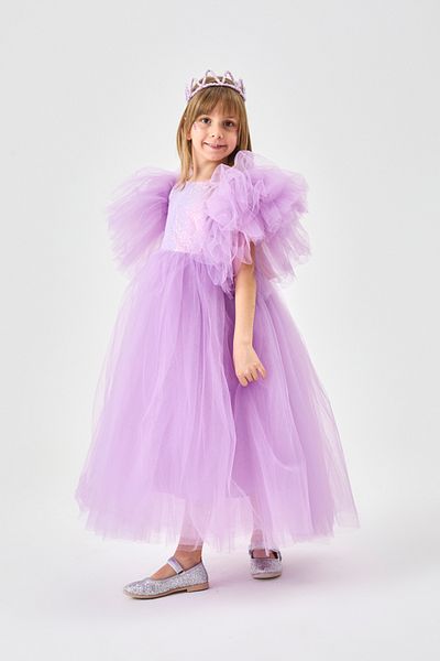 Le Mabelle Lilac Sequined Front Girl's Tulle Dress - Halsey