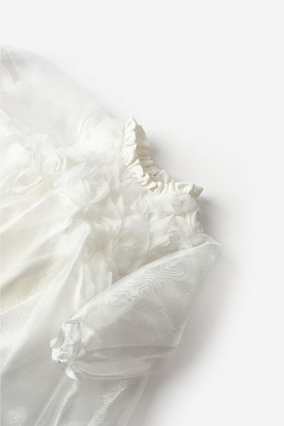 Le Mabelle Rose Detailed Baby Girl Dress with White Tulle Skirt - Ophelia