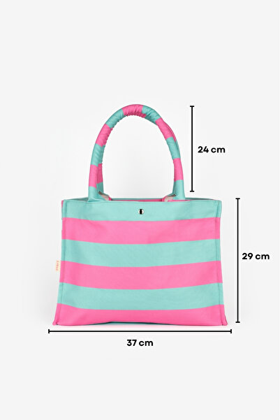 Le Mabelle Παιδική τσάντα παραλίας με ρίγες μέντας