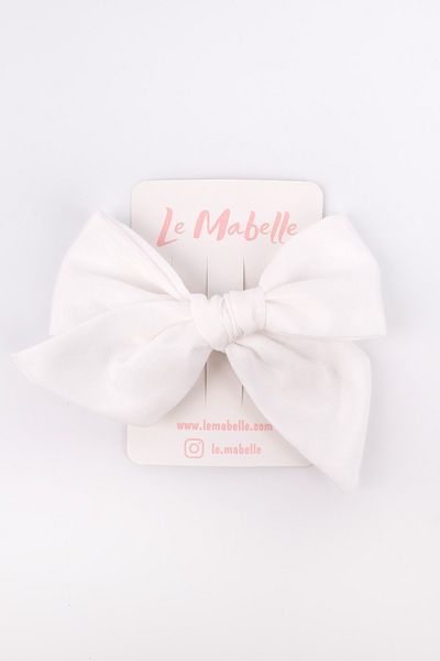 Le Mabelle White Bow Girl Child Clip Buckle