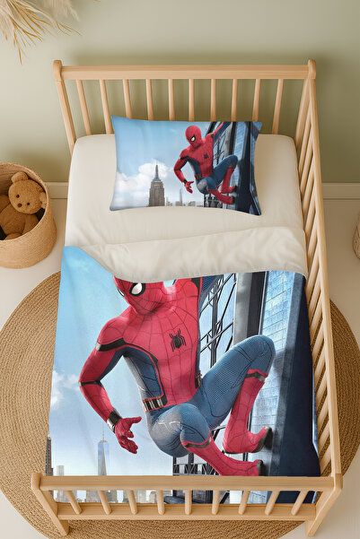 Talia Home طقم سرير أطفال بنقشة سبايدر مان - سبايدر مان، ملاءة سرير Tlabn-102