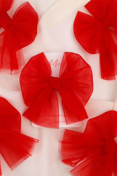 Le Mabelle Red Tulle Bow Girl's Clip Buckle