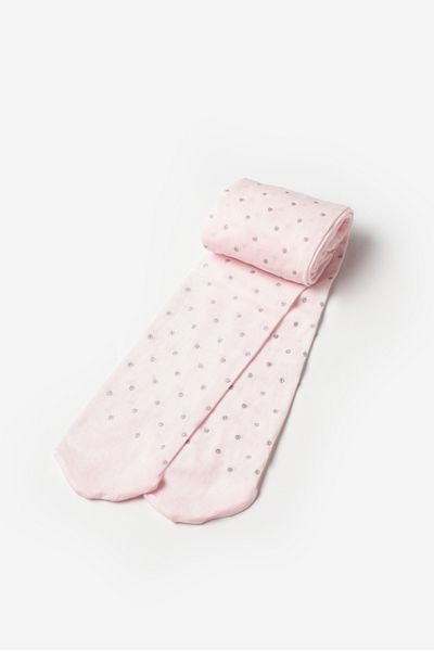 Le Mabelle Pink Glitter Polka Dot Girl's Banana Socks