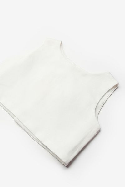 Le Mabelle Ecru Satin Girl's Crop