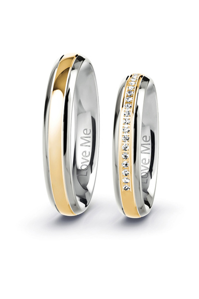 Love Me Yeni Model 1 Adet Mücevher Kalitesinde 4.5mm Altın Beyaz 2 Renk Unise...