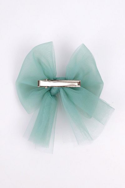 Le Mabelle Mint Tulle Bow Girl Child Clip Buckle