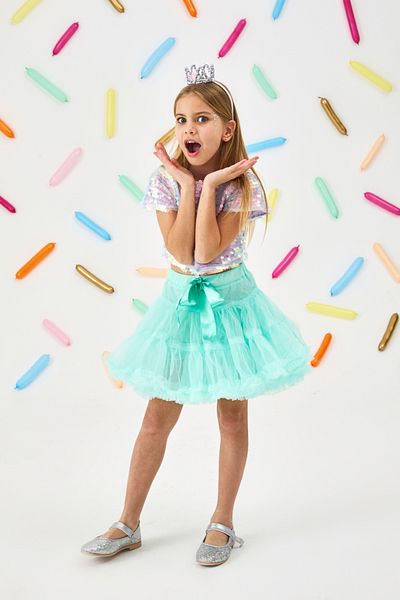 Le Mabelle Lilac Sequin Girl's Crop