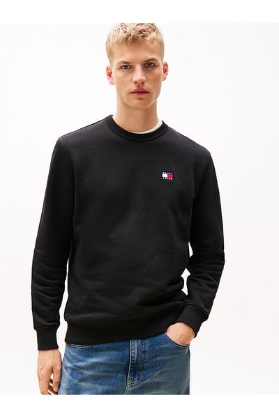 Tommy Hilfiger Ανδρικό μαύρο πουλόβερ Tommy Jeans Logo