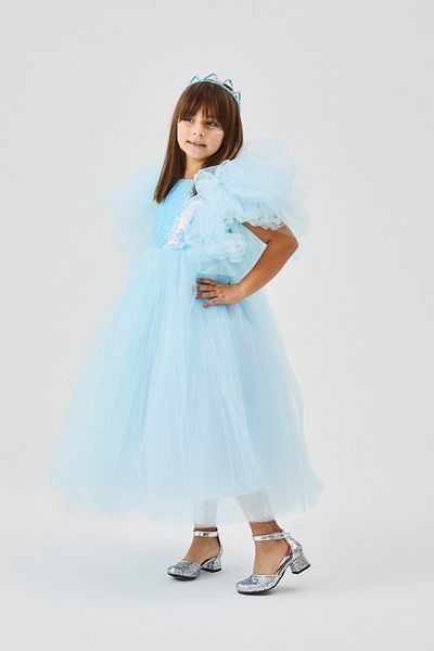 Le Mabelle Blue Sequined Girl's Tulle Dress - Halsey