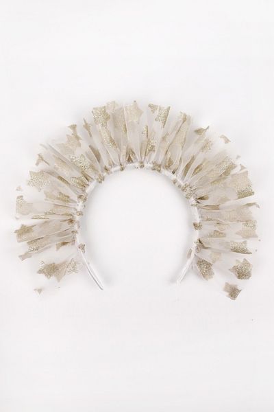 Le Mabelle Big Star White Girl's Tulle Crown