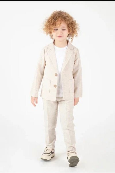 Terry Boy's White T-Shirt Linen Jacket Sports Suit/Suit/Groom/Special Occasion Suit