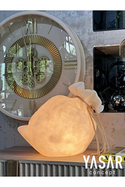 Ornamenti Design Wicker Look Bag/Sack Lampshade Table Lamp Horizontal 30X34 cm